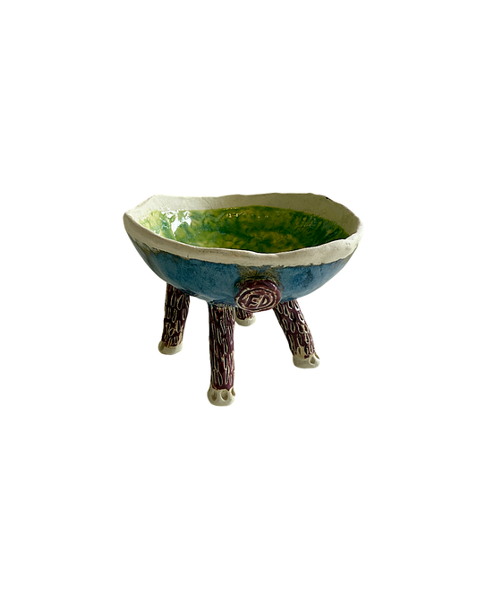 FLINTSTONE DESIGNS | ‘Green Burgundy Legs Critter’ | Ceramic