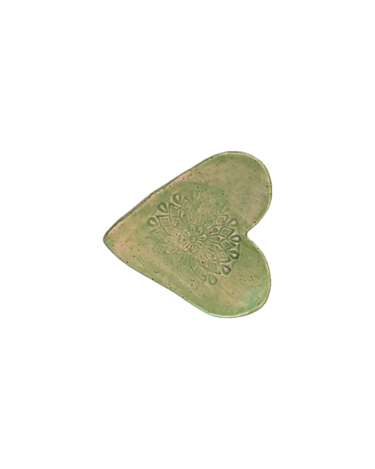 FLINTSTONE DESIGNS | ‘Lime Pattern Heart Dish’ | Ceramic