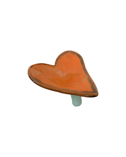 FLINTSTONE DESIGNS | ‘Orange Heart Dish (Tall)’ | Ceramic