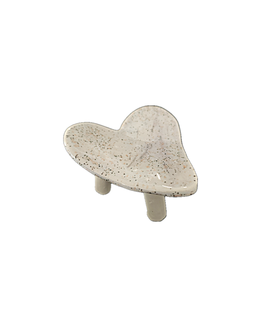 FLINTSTONE DESIGNS | ‘White Specks Heart Dish’ | Ceramic