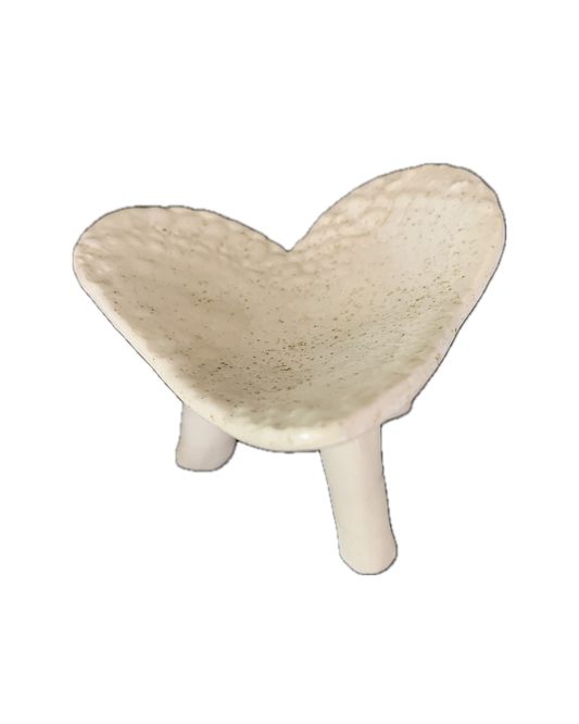 FLINTSTONE DESIGNS | 'White Speckled Heart Dish' | Ceramic