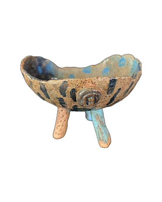 FLINTSTONE DESIGNS | 'Blue Spotted Critter' | Ceramic