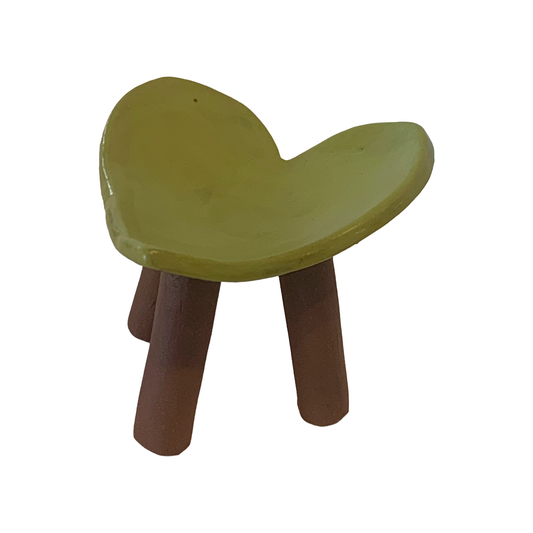 FLINTSTONE DESIGNS | 'Lime Heart Dish' | Orange Clay | Ceramic Dish