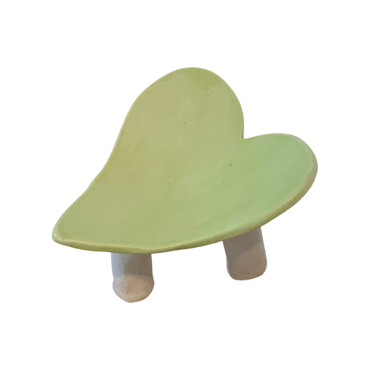 FLINTSTONE DESIGNS | 'Lime Heart Dish' | White Clay | Ceramic Dish