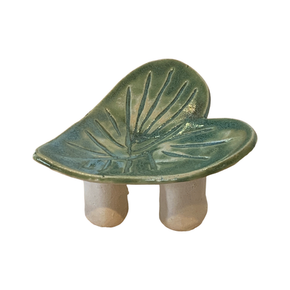 FLINTSTONE DESIGNS | 'Green Heart Dish - Carved' | White Clay | Ceramic Dish