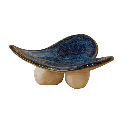 FLINTSTONE DESIGNS | 'Blue Heart Dish' | White Clay | Ceramic Dish