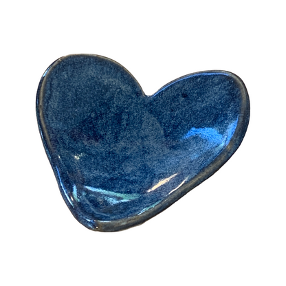 FLINTSTONE DESIGNS | 'Blue Heart Dish' | White Clay | Ceramic Dish