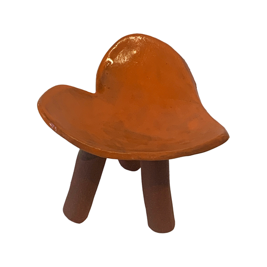 FLINTSTONE DESIGNS | 'Orange Heart Dish - Tall' | Orange Clay | Ceramic Dish
