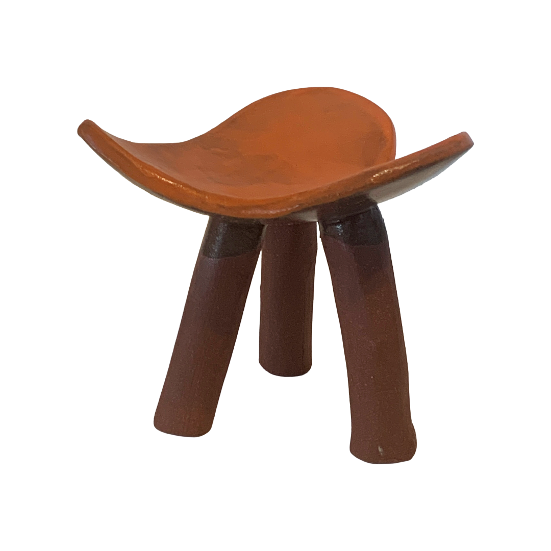 FLINTSTONE DESIGNS | 'Orange Heart Dish - Tall' | Orange Clay | Ceramic Dish