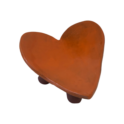 FLINTSTONE DESIGNS | 'Orange Heart Dish' | Orange Clay | Ceramic Dish
