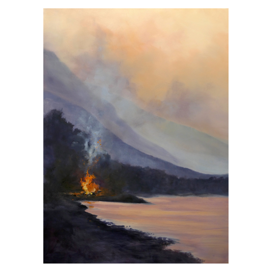 LOU DERRY | ‘Facing the Elements IV’ (Fire) | 2025 | Acrylic on Paper | 76cm x 56cm
