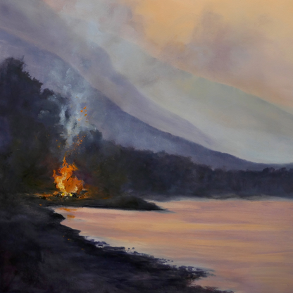 LOU DERRY | ‘Facing the Elements IV’ (Fire) | 2025 | Acrylic on Paper | 76cm x 56cm