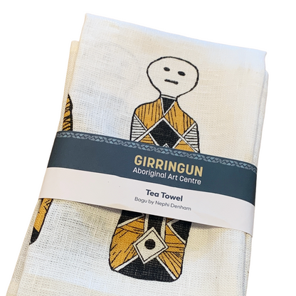 NEPHI DENHAM - Girringun Art Centre | 'Bagu' | Linen tea towel