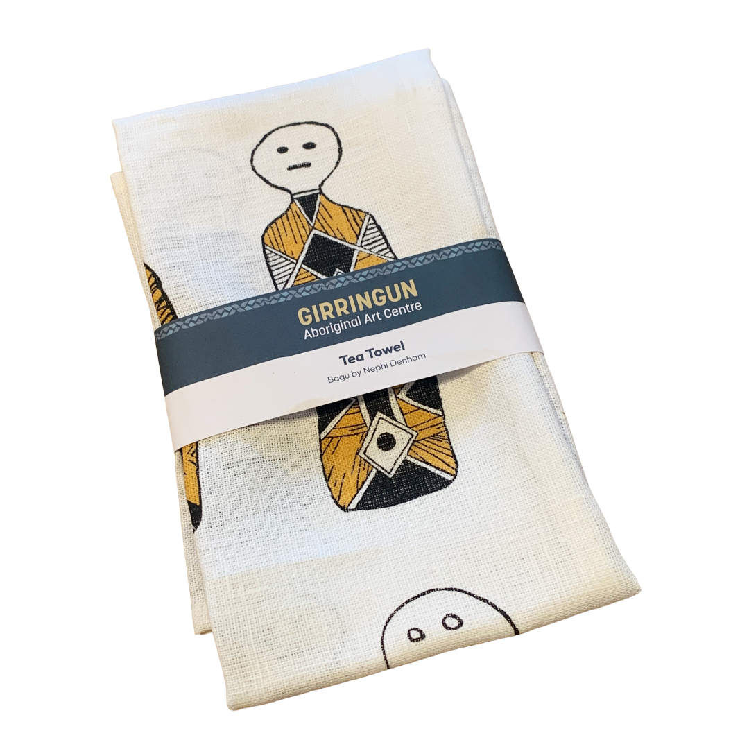 NEPHI DENHAM - Girringun Art Centre | 'Bagu' | Linen tea towel