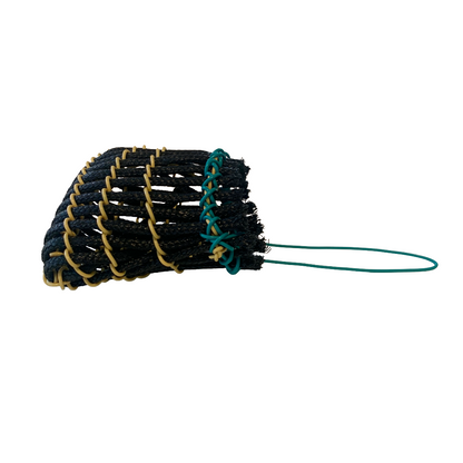 GIRRINGUN ART CENTRE – Nephi Denham | ‘Mindi’ basket | Electrical wire yellow / teal and black rope