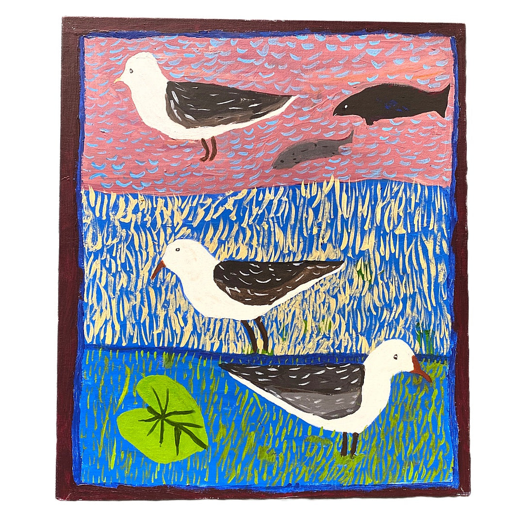 S. MURRAY - Girringun Art Centre | 'Seagulls' | Acrylic on canvas / stretched