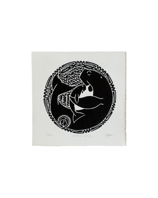 GLEN MACKIE | 'APU-KAZ' | Vinyl-cut relief print