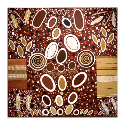 HEATHER KOOWOOTHA | 'My Po'al' | Acrylic paint / binder medium / ochres on linen