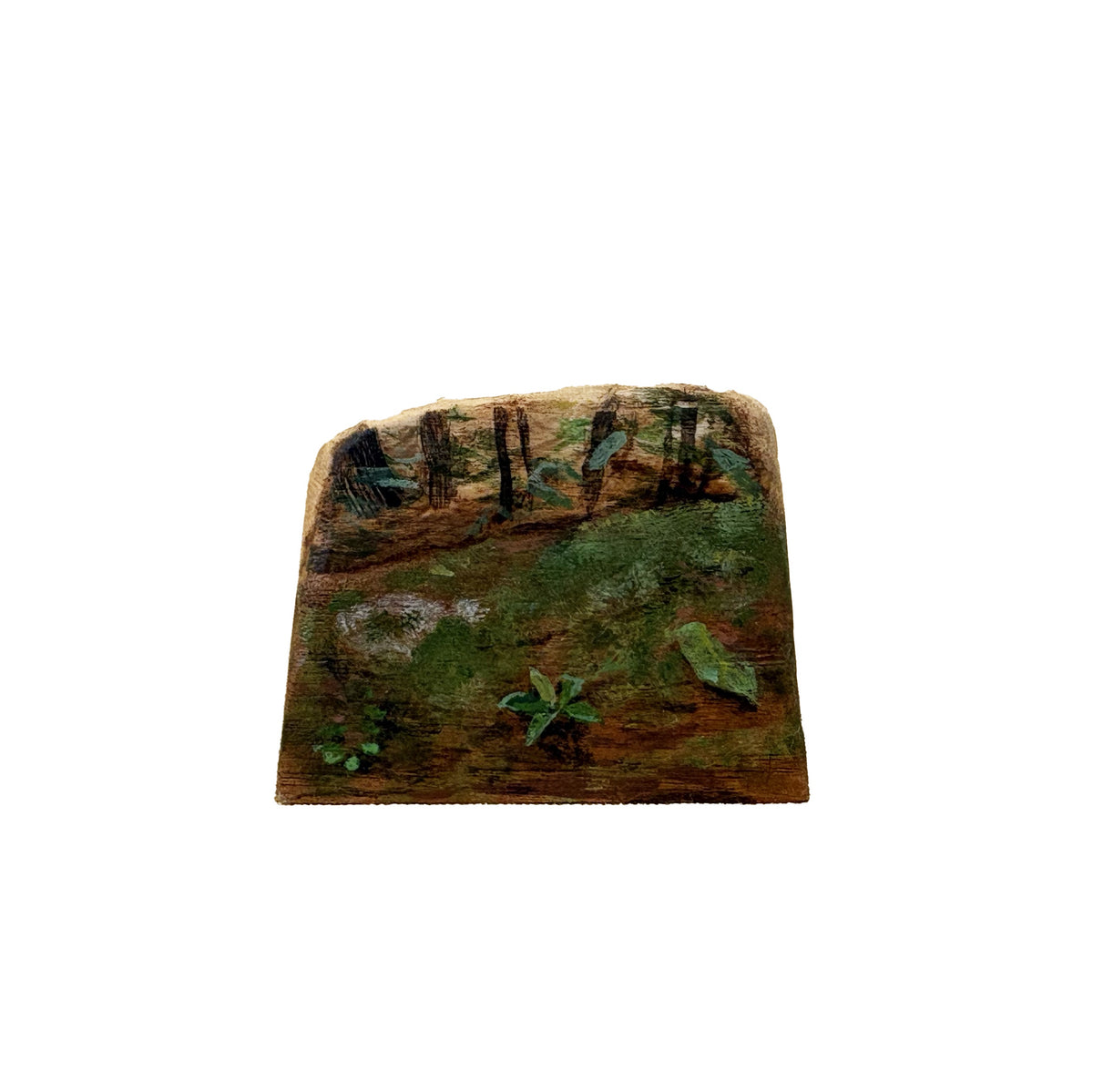 ANNIKA HARDING | 'Close looking (Malanda Falls)' | 2026 | Acrylic on timber offcut | 45 x 55 x 40 mm