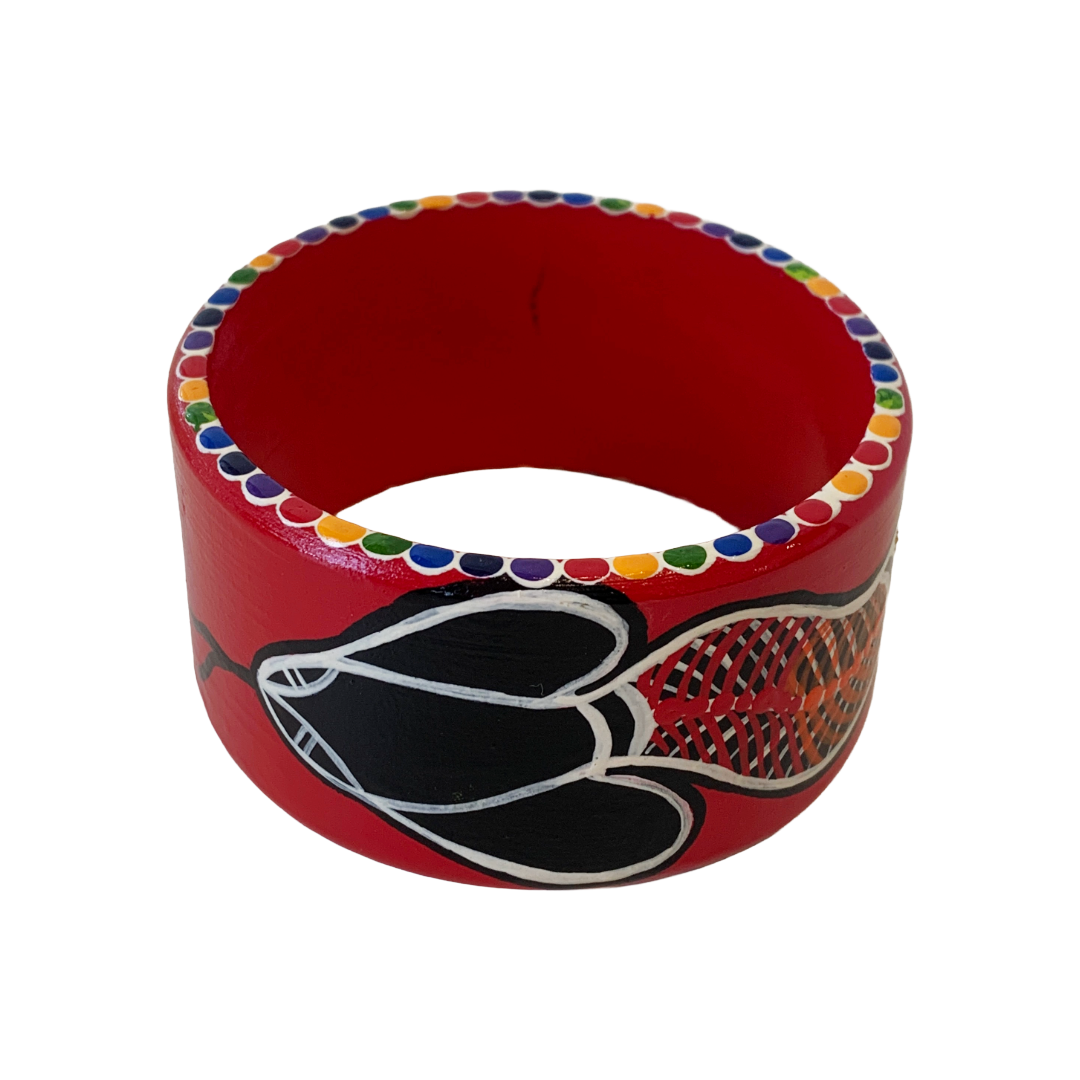 IRENE BOWYER | ‘Rainbow Serpent Bangle' | Hand-painted wood