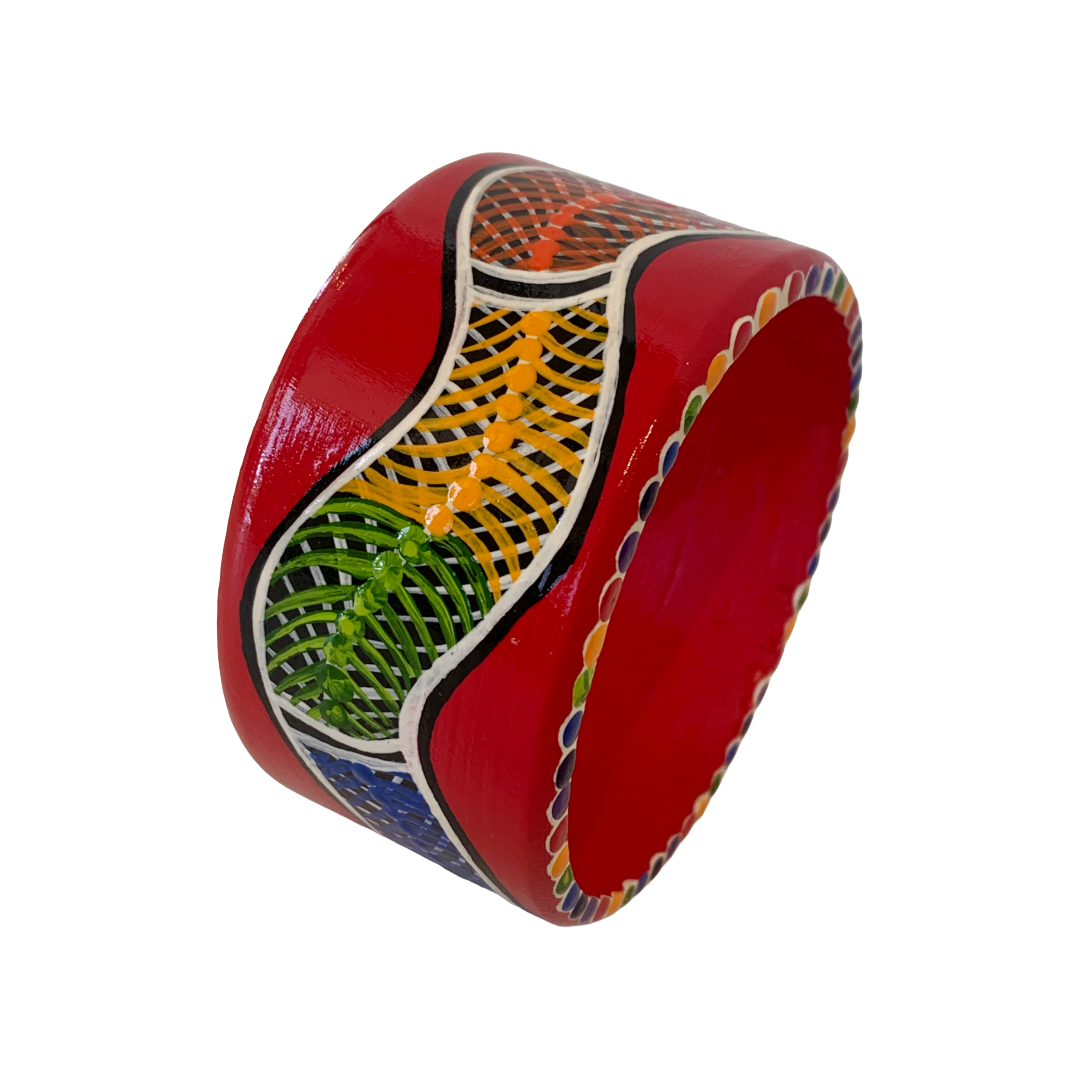 IRENE BOWYER | ‘Rainbow Serpent Bangle' | Hand-painted wood