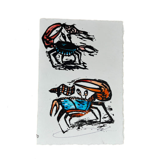 JANE DENNIS | 'WooHoo' | Gift card | Hand-coloured linocut