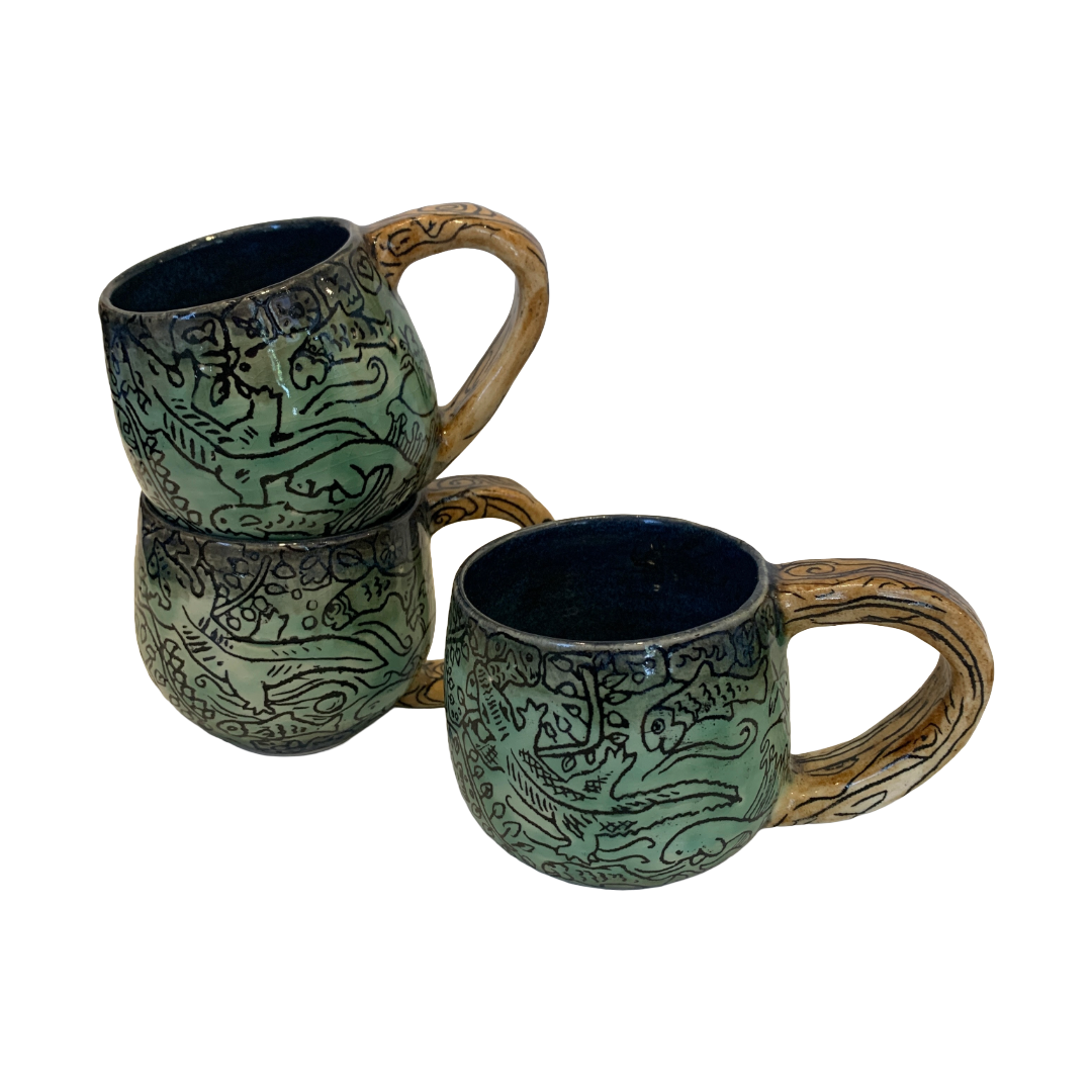 JANE JEHNE | 'Daintree Series- Small Mug' | Hand Drawn | Glazed Ceramic