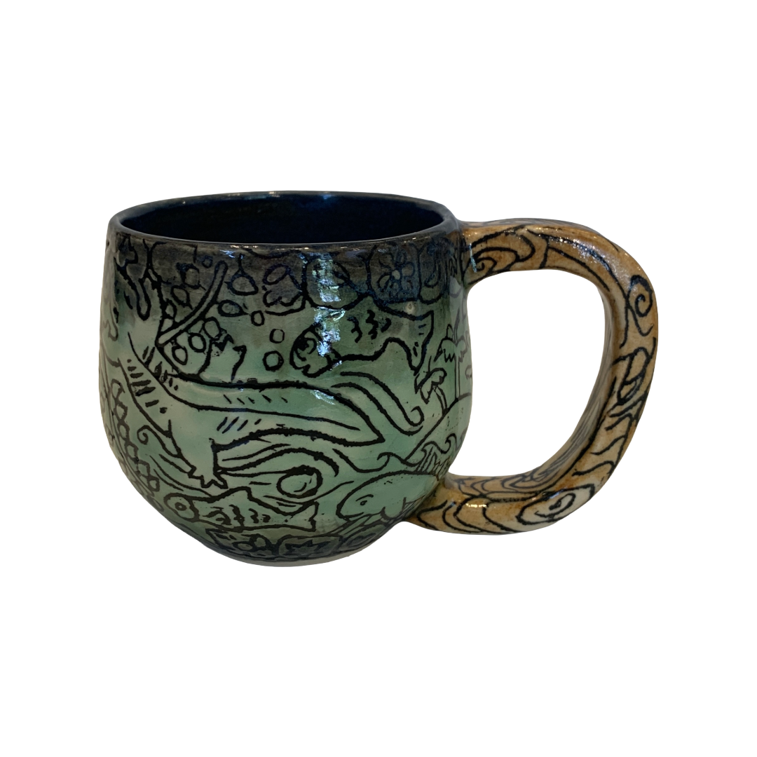 JANE JEHNE | 'Daintree Series- Small Mug' | Hand Drawn | Glazed Ceramic