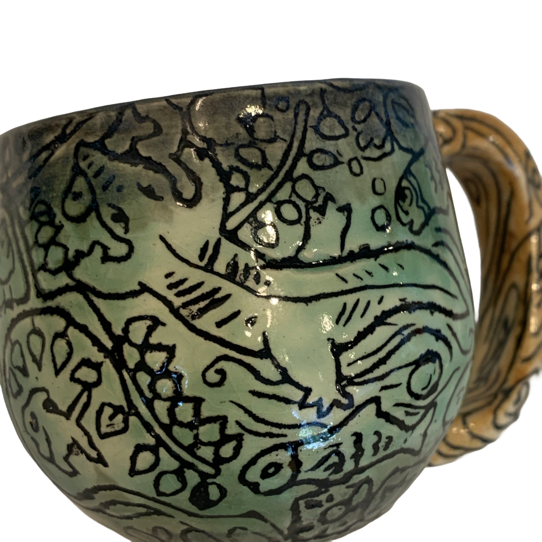 JANE JEHNE | 'Daintree Series- Small Mug' | Hand Drawn | Glazed Ceramic
