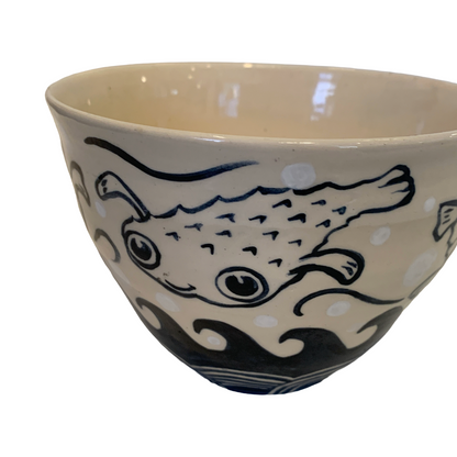 JANE JEHNE | 'Stoned Puffer Fish Series - Medium Bowl II' | Hand Drawn | Glazed Ceramic