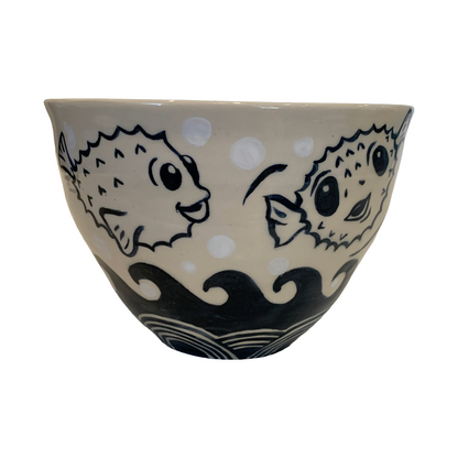 JANE JEHNE | 'Stoned Puffer Fish Series - Medium Bowl II' | Hand Drawn | Glazed Ceramic