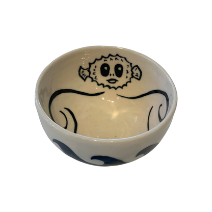 JANE JEHNE | 'Stoned Puffer Fish Series - Tiny Bowl I' | Hand Drawn | Glazed Ceramic