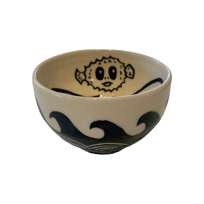 JANE JEHNE | 'Stoned Puffer Fish Series - Tiny Bowl I' | Hand Drawn | Glazed Ceramic