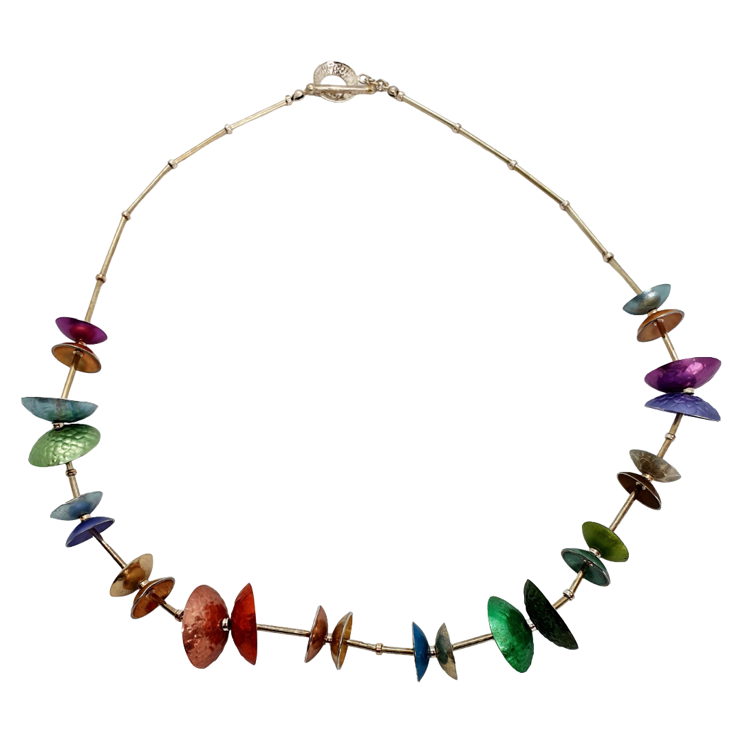 ALISON McDONALD | ‘Aliware Jane Necklace’ | Sterling silver & reclaimed anodised aluminium saucepan lids