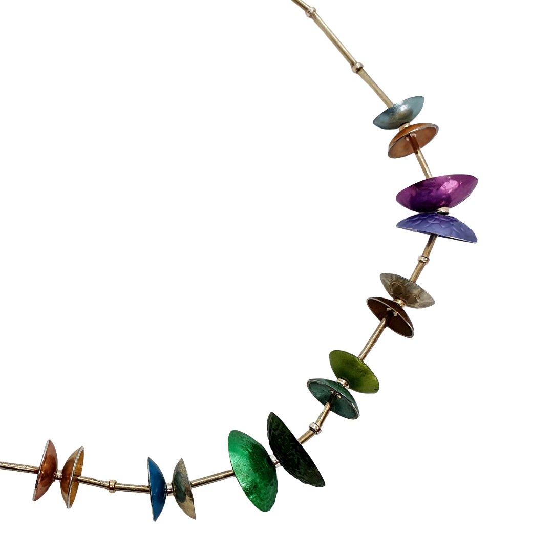 ALISON McDONALD | ‘Aliware Jane Necklace’ | Sterling silver & reclaimed anodised aluminium saucepan lids