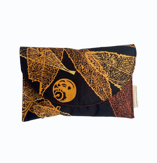 JUST BEE DESIGNS | 'Blue Quandong Art Clutch No.1' | Pure linen / screenprint