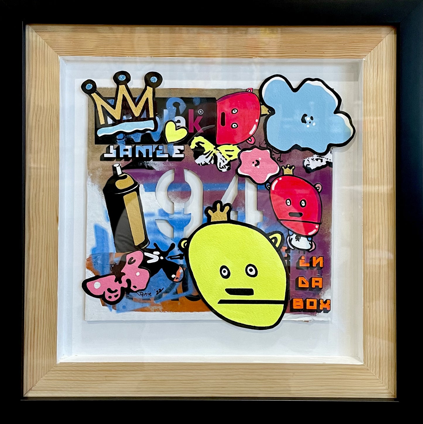 JAMIE COLE | 'King Ted Rulz' | Acrylic / collage / recycled cardboard on timber