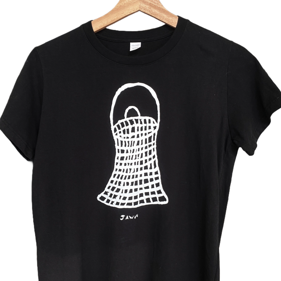 GIRRINGUN ART CENTRE | 'Jawan T-shirt' |  Black fabric / white design