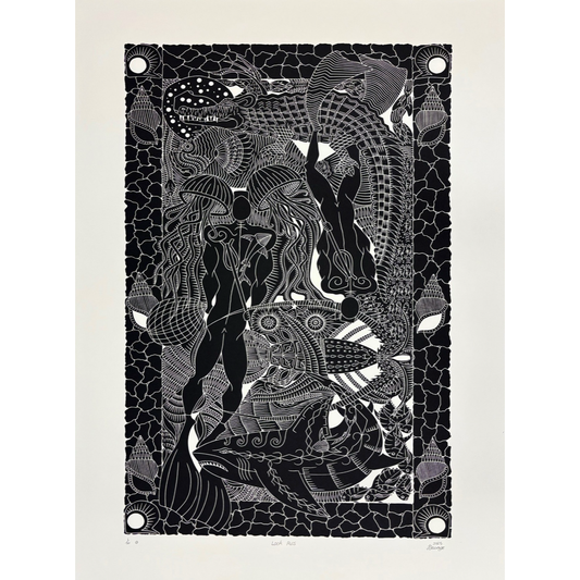 JYMAHL SAVAGE | 'Look Pass' | Linoprint