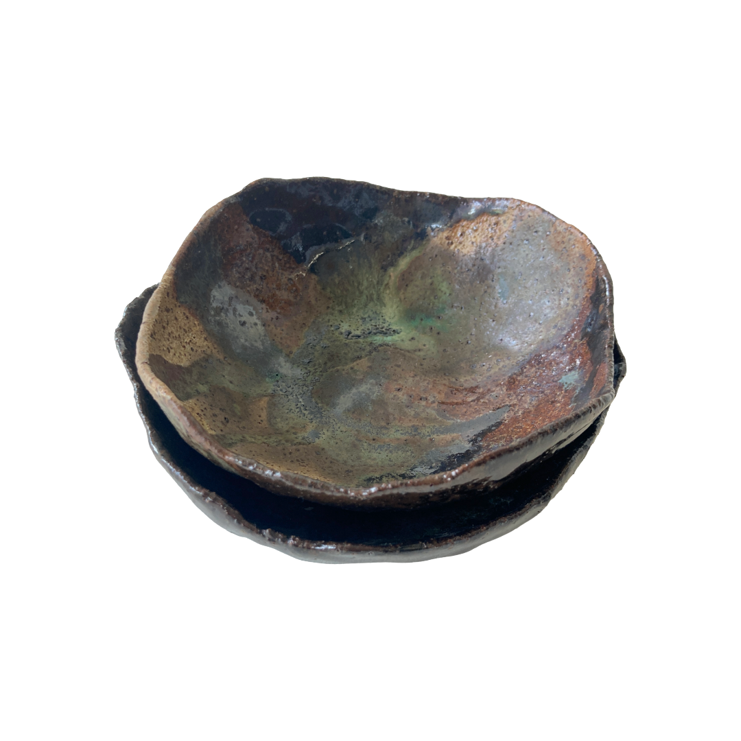 KAT HALL | 'Forest Floor - Set of 2 Bowls' | Glazed ceramics