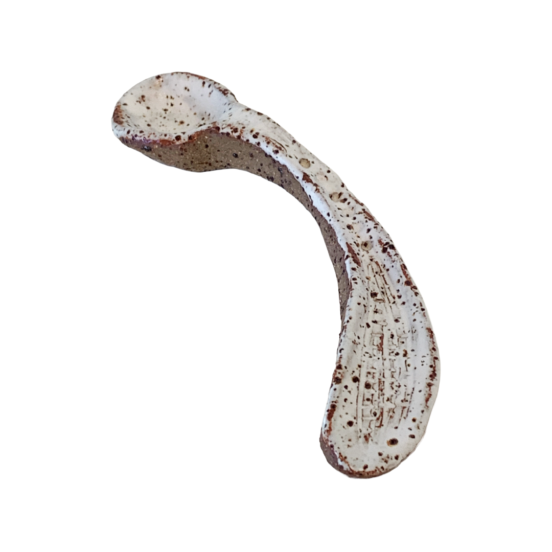 KAT HALL | ‘Moonphase Spoon’ – Curved | hand built ceramic spoon