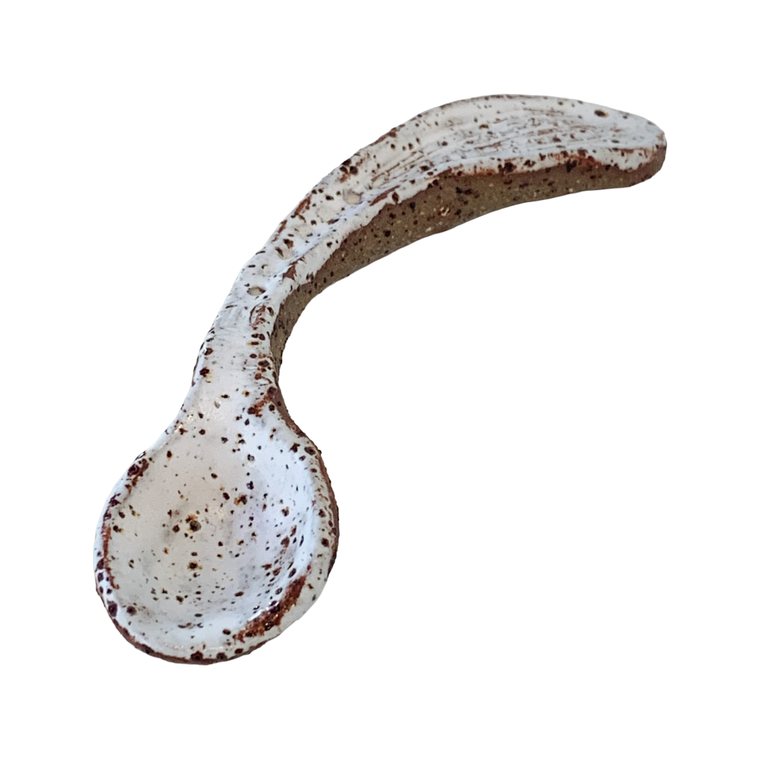 KAT HALL | ‘Moonphase Spoon’ – Curved | hand built ceramic spoon