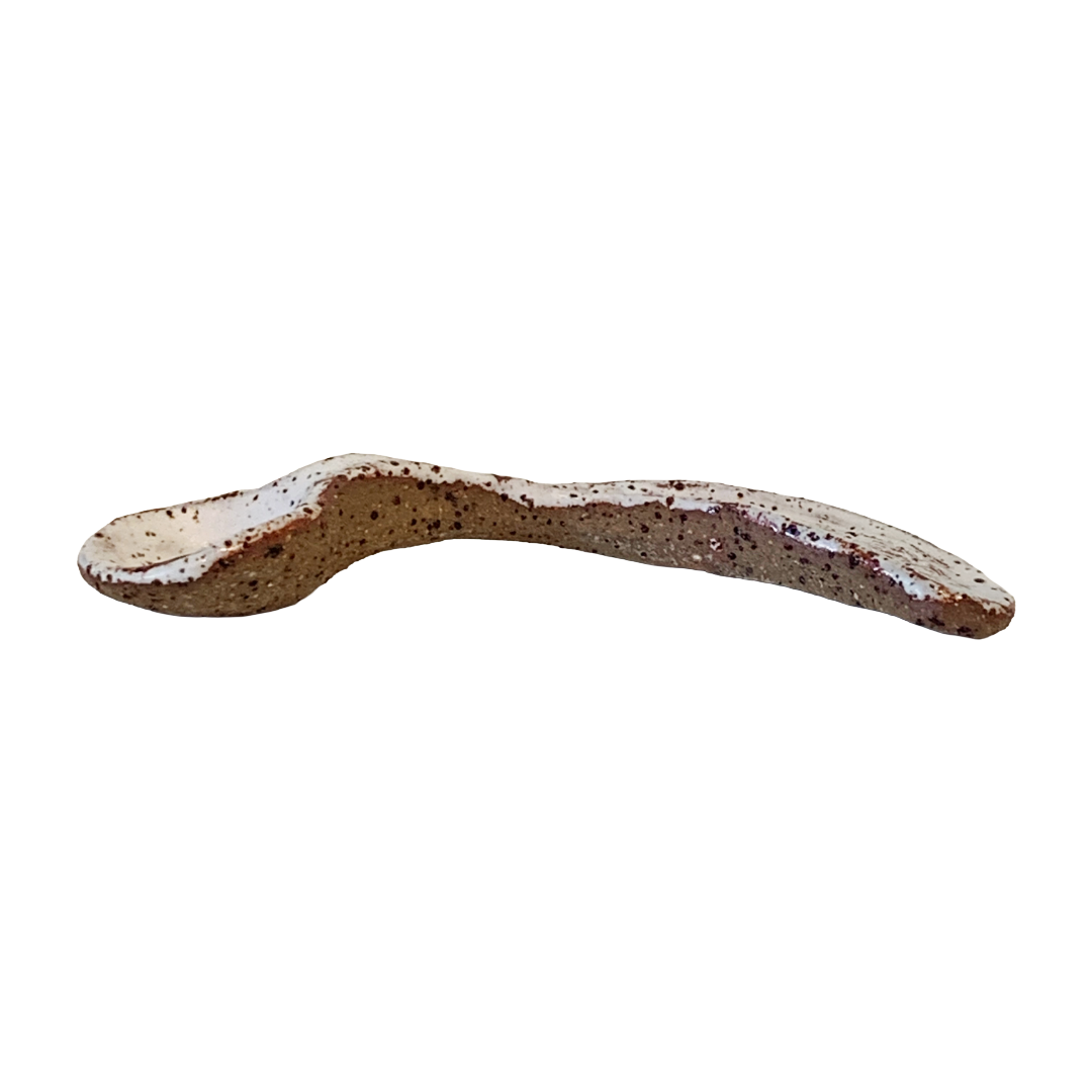 KAT HALL | ‘Moonphase Spoon’ – Curved | hand built ceramic spoon