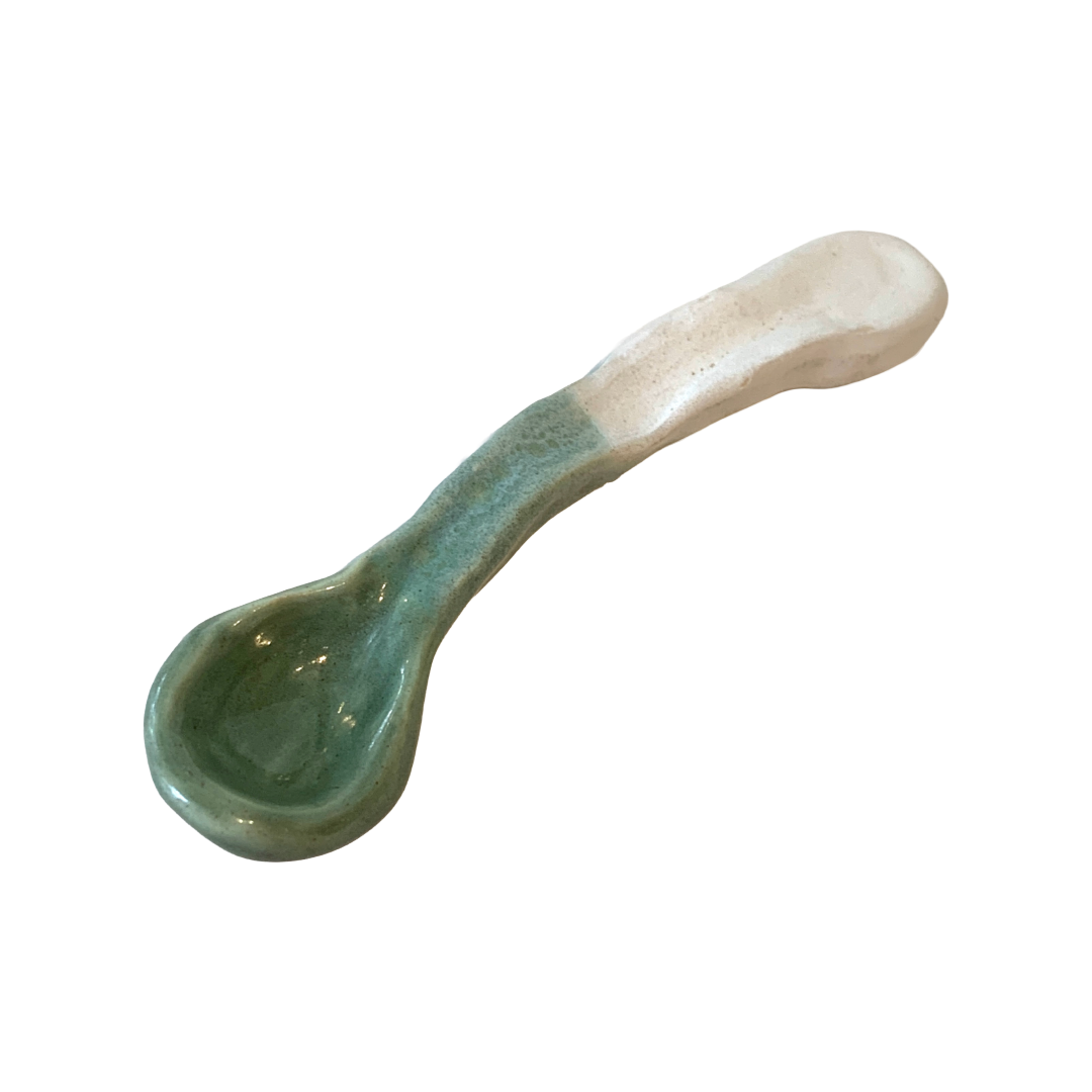 KAT HALL | ‘Jade Curved Spoon’ | Ceramic Teaspoon