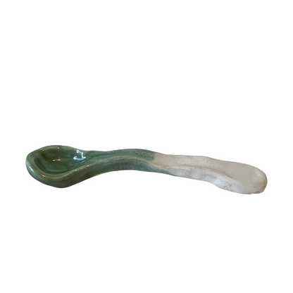 KAT HALL | ‘Jade Curved Spoon’ | Ceramic Teaspoon
