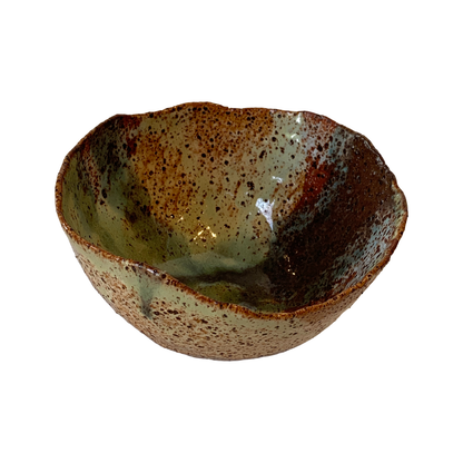 KAT HALL | ‘Jade / Brown Deep Bowl’ | Medium Ceramic Bowl