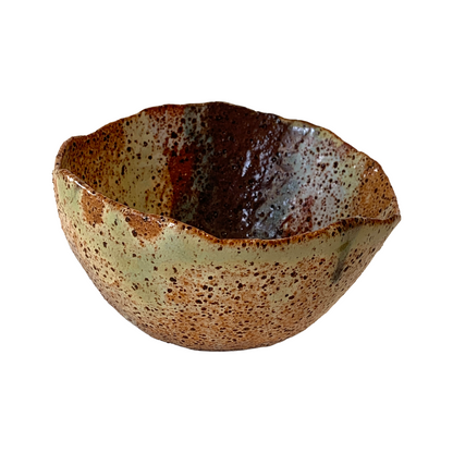 KAT HALL | ‘Jade / Brown Deep Bowl’ | Medium Ceramic Bowl
