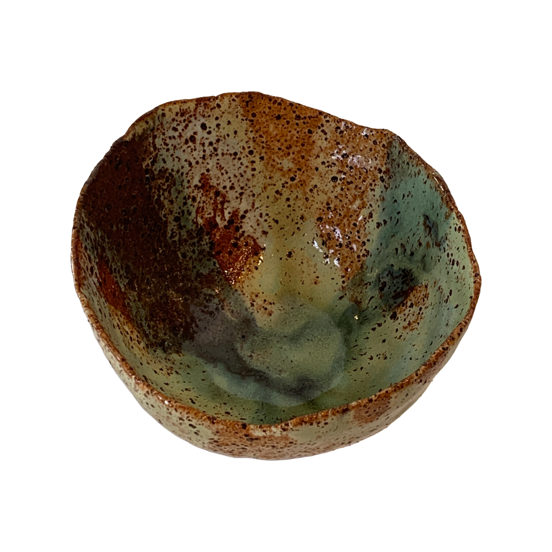 KAT HALL | ‘Jade / Brown Deep Bowl’ | Medium Ceramic Bowl