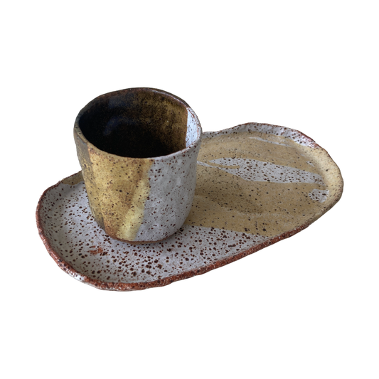 KAT HALL | 'Sandy Earth - Plate + Cup set' | Ceramics