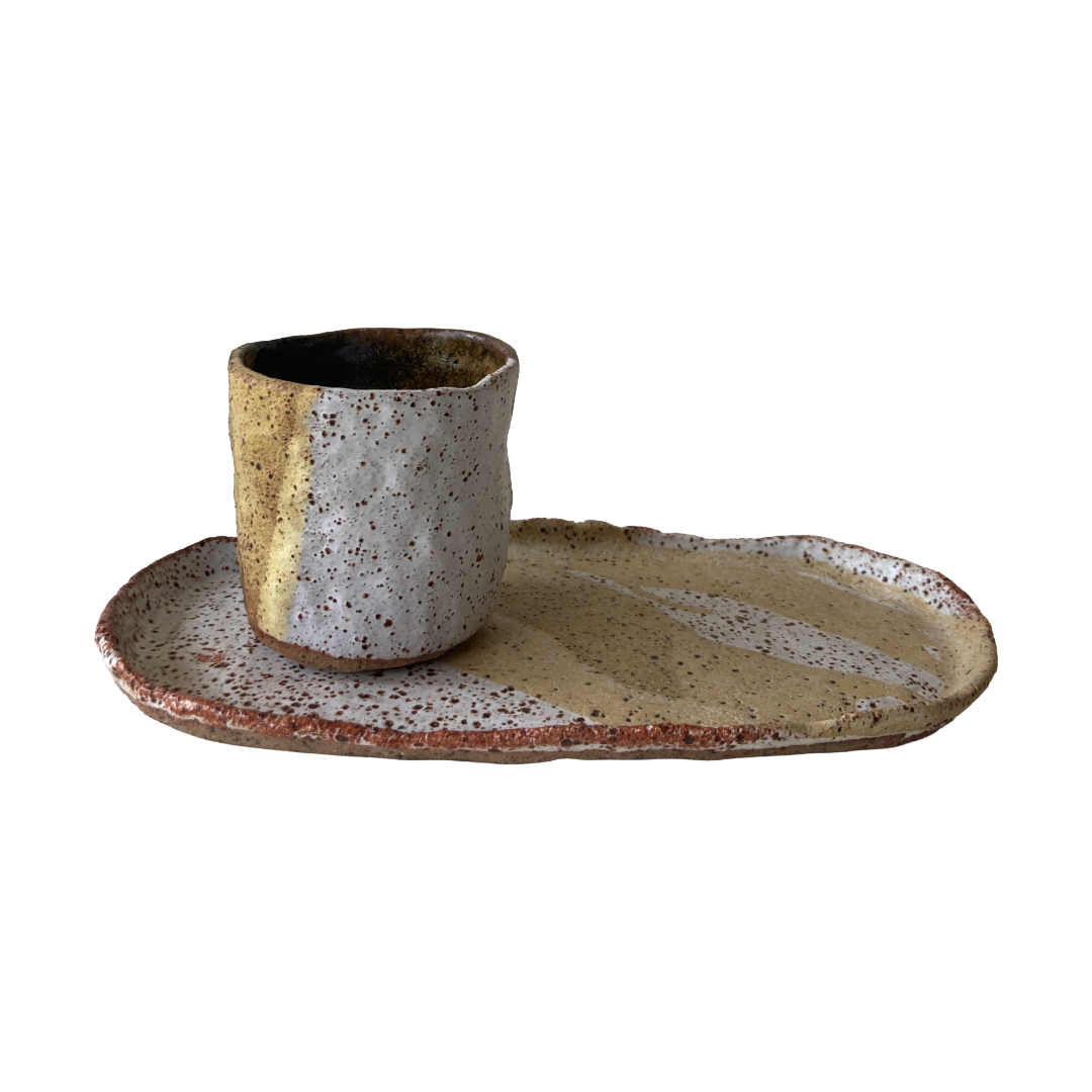 KAT HALL | 'Sandy Earth - Plate + Cup set' | Ceramics